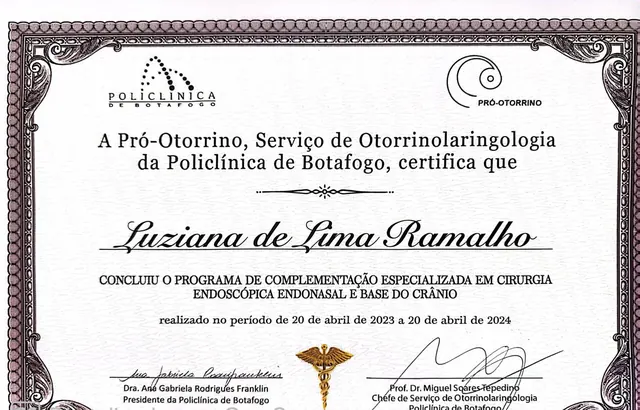 Cirurgia endoscópica endonasal e base do crânio — Policlínica de Botafogo, 2023–2024